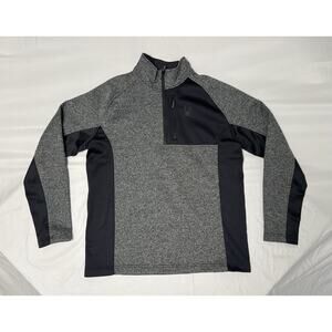 Spyder Gait Knit Sweater Men's XL Heather Black Long Sleeve 1/4 Zip Polyester